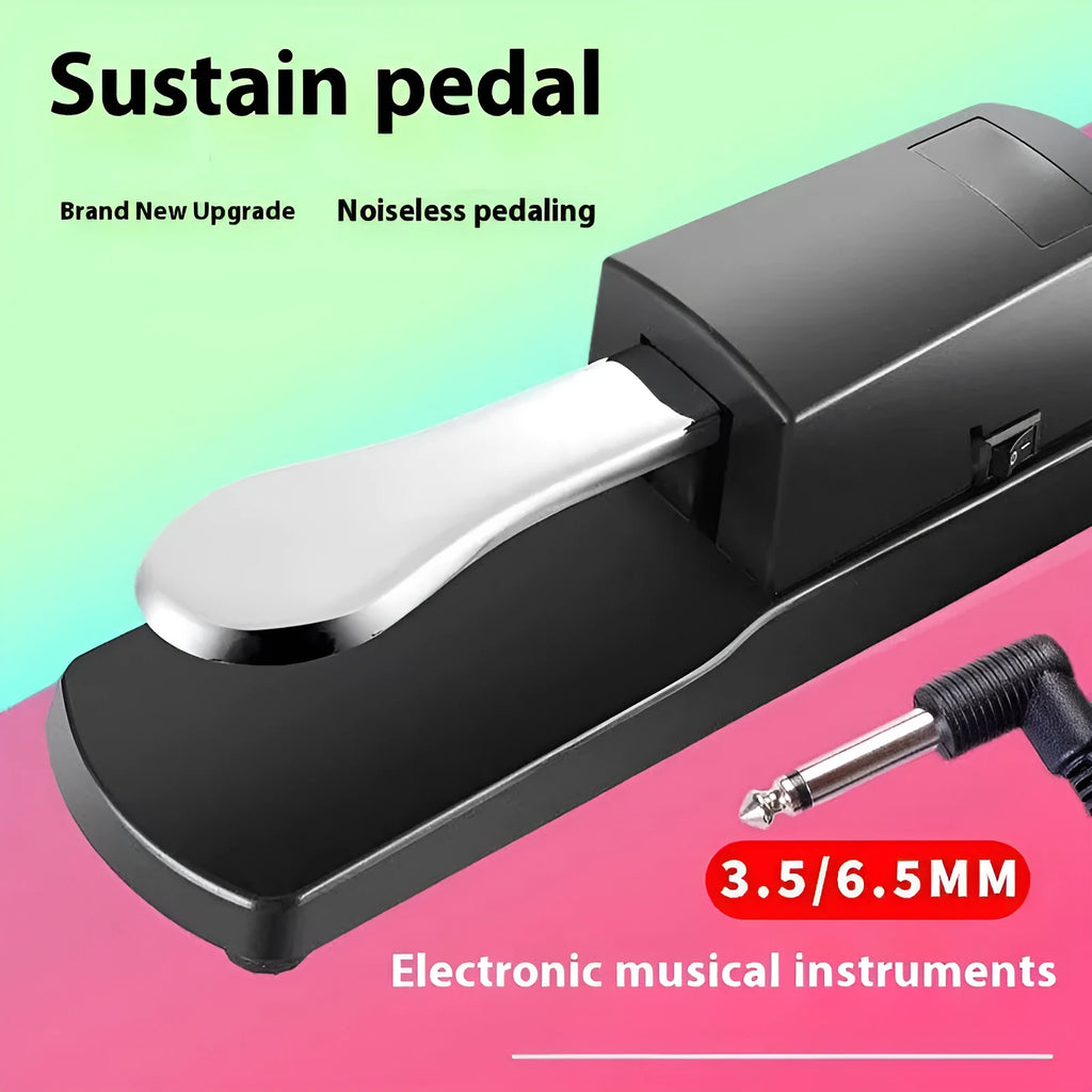 Universal single leg sustain pedal for electronic keyboards with ABS plastic housing