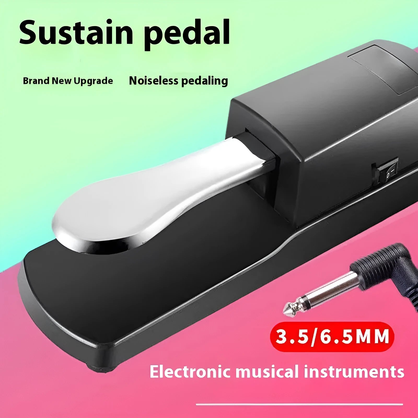 Universal single leg sustain pedal for electronic keyboards with ABS plastic housing