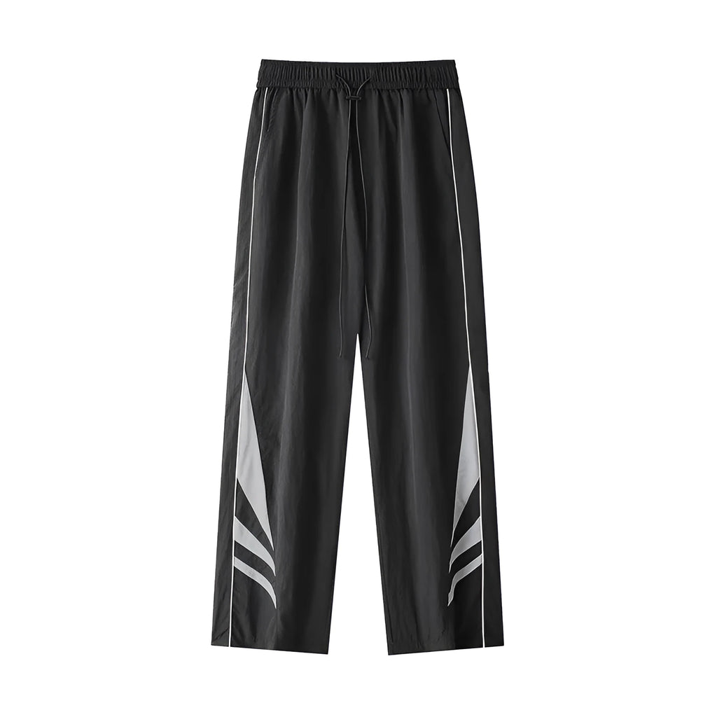 Straight-leg casual sports trousers for plus-size men in thin cotton blend fabric