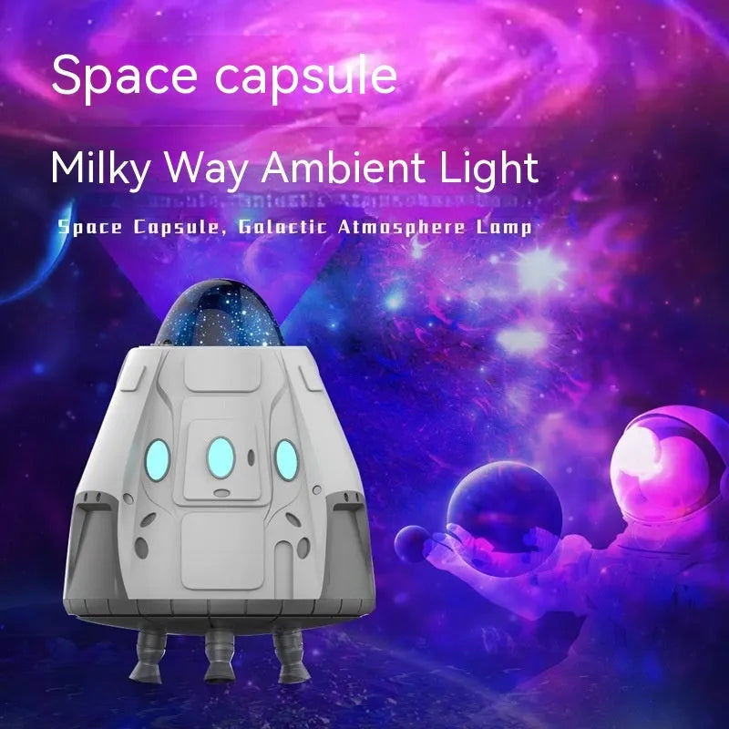White space capsule-shaped Northern Lights ambience light with remote control
