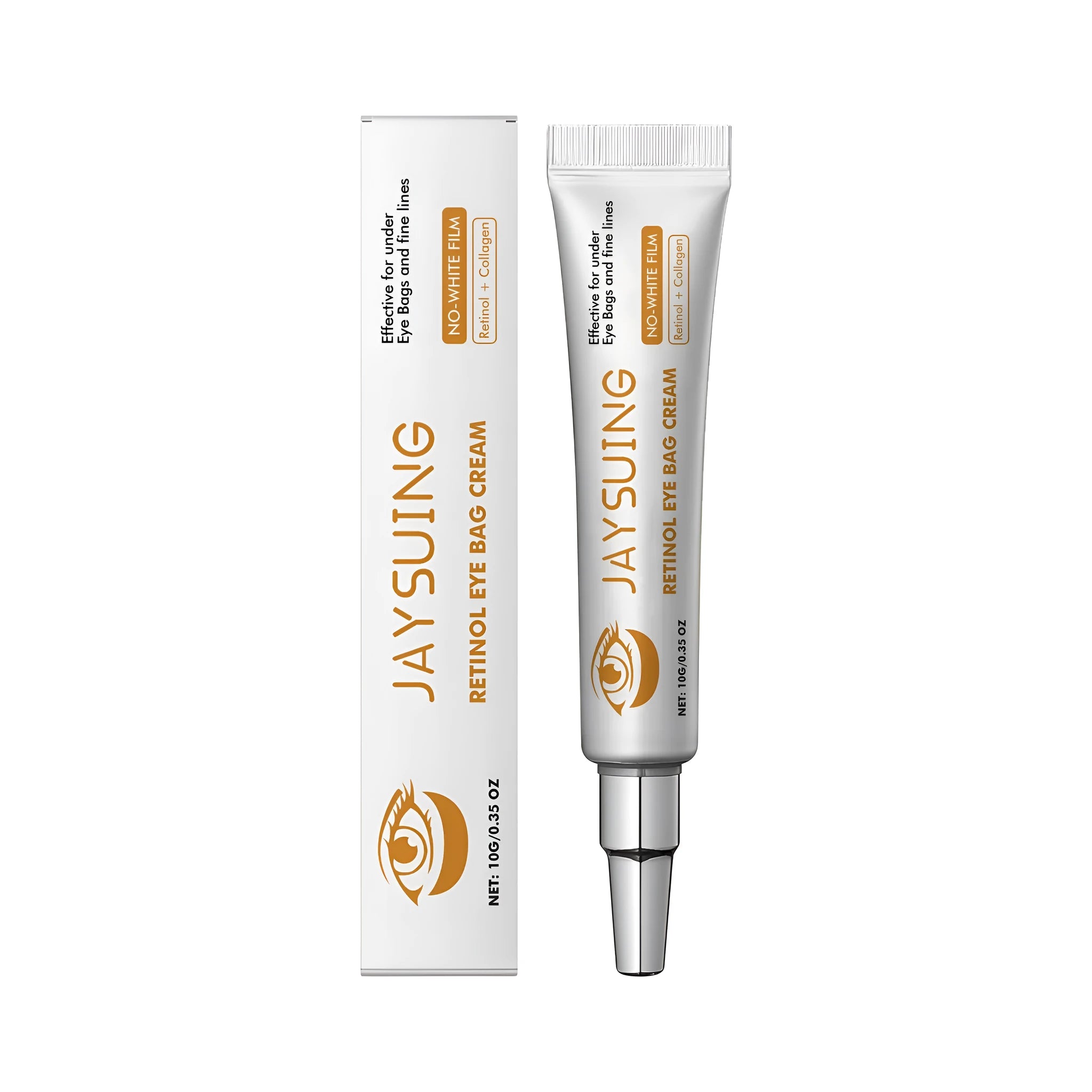 10g tube of retinol anti-aging eye cream with hyaluronic acid and collagen