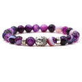 Natural stone stretch bracelet with 8mm beads in multiple colours including Tigereye and turquoise