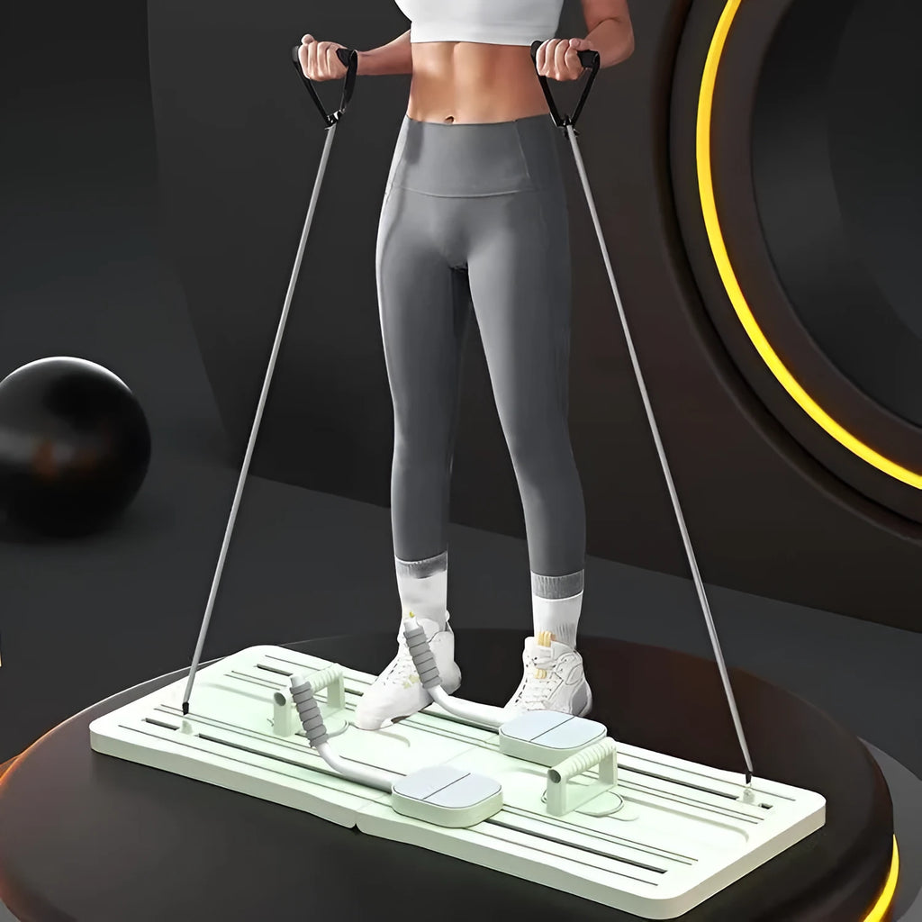 Foldable belly panel fitness board in purple, black or pink colours for home core training