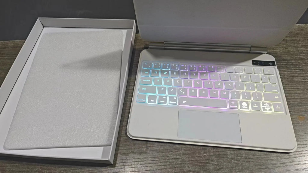 Magnetic Bluetooth keyboard with protective sleeve for 11 inch iPad tablets in multiple colour options