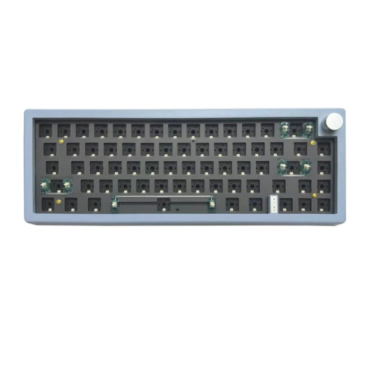 DIY mechanical keyboard kit with RGB backlighting and hot-swappable switches in multiple colour options