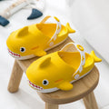 Unisex summer PVC bathroom slippers in yellow for kids and adults