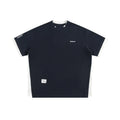 Waffle texture short sleeve t-shirt with retro alphabet embroidery in loose fit design
