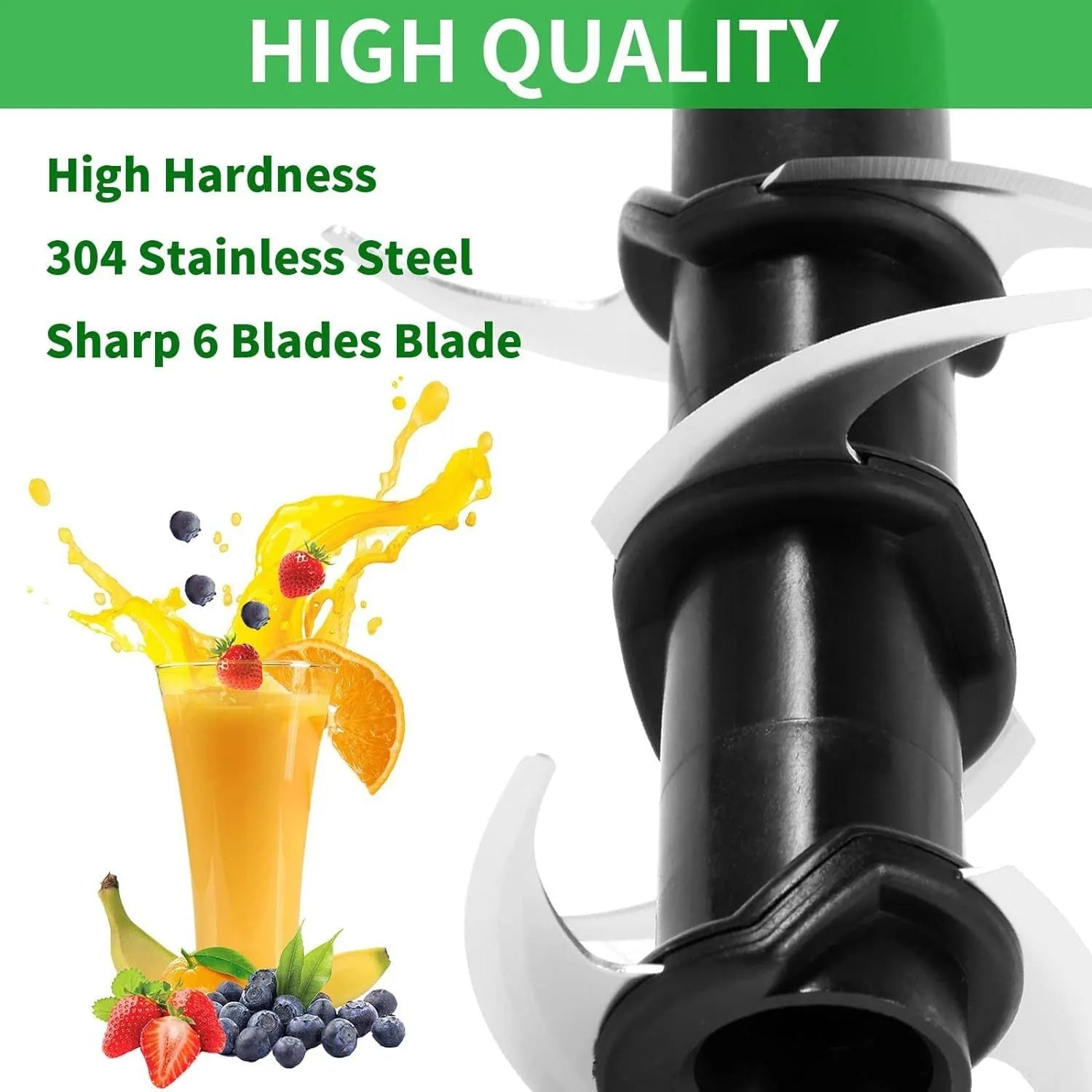 Stainless steel juicer replacement blade set knife seat accessory for six-stack blenders