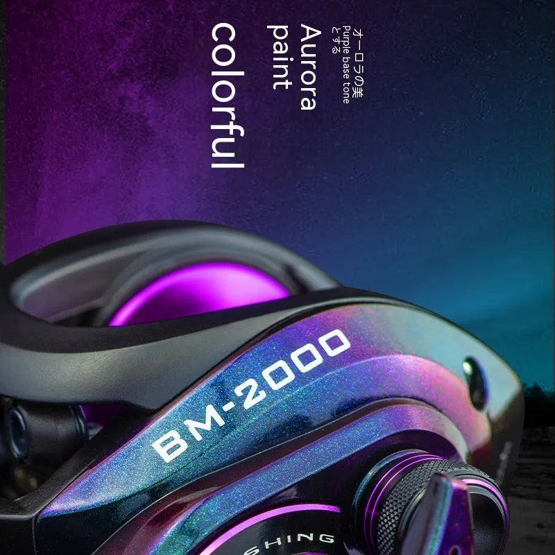 Colourful water drop design fishing reel with magnetic brake system, BM2000 model