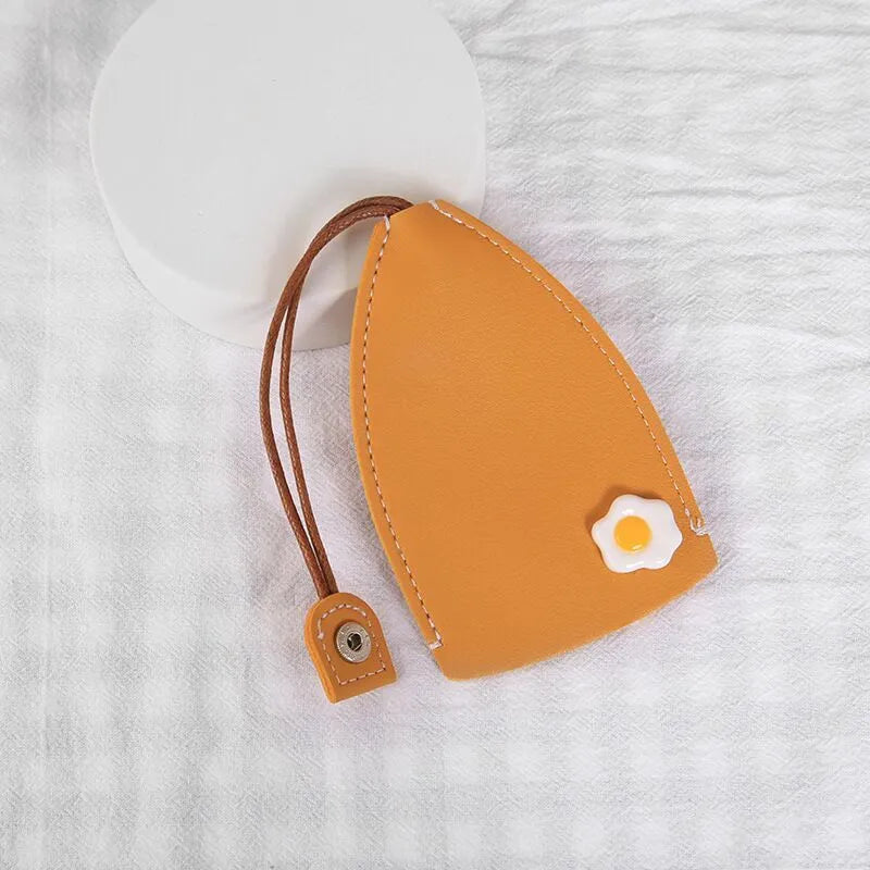 Colourful cartoon character PU leather pull-out key case for car keys, approximately 14 by 7.5 cm
