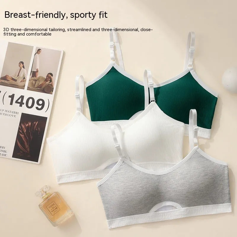 Women's cotton sports underwear vest with underwired tube top and contrast colour design