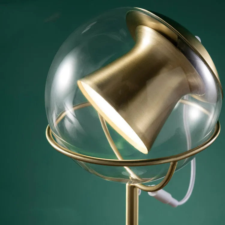 Creative glass desk lamp with dimmable touch switch showing adjustable workspace lighting