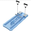 Pink and blue multifunctional supine exercise board with built-in wheels for home fitness