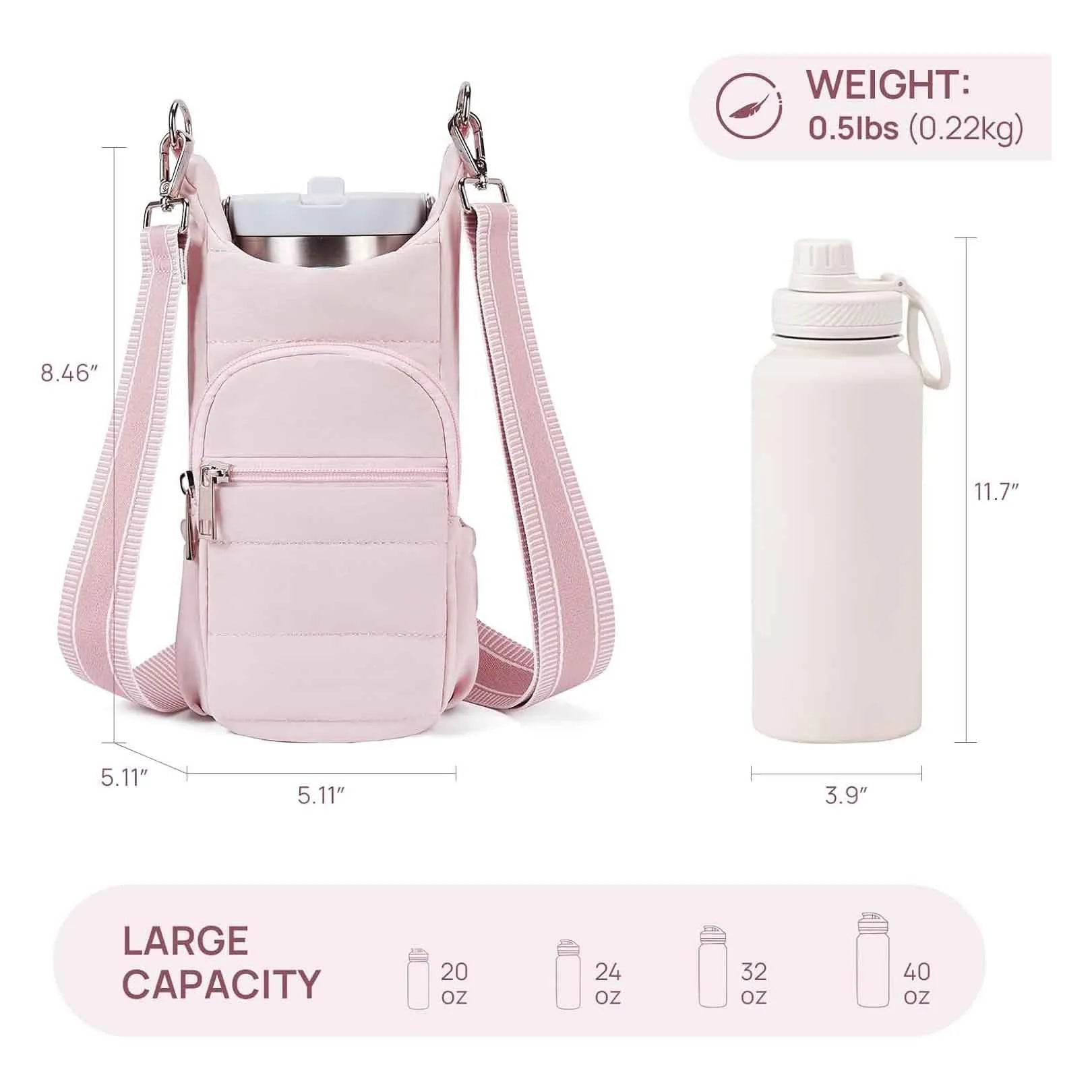 Kettle-shaped cycling water bottle bag in black colour mounted on bicycle handlebars
