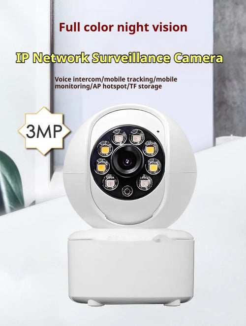1080p dual-light panorama home security camera with ceiling mount and infrared night vision