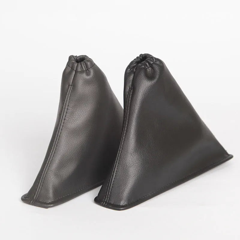 Black genuine leather Toyota Corolla gear shift dust cover showing dimensions