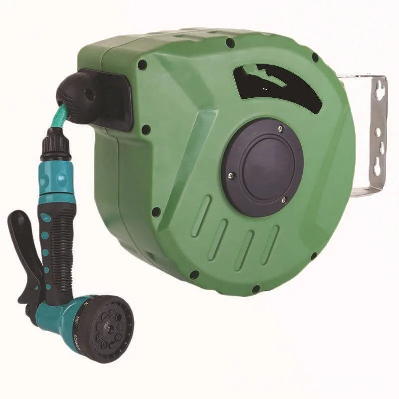 Automatic retractable hose reel with PVC pipe drum for car wash and garden watering