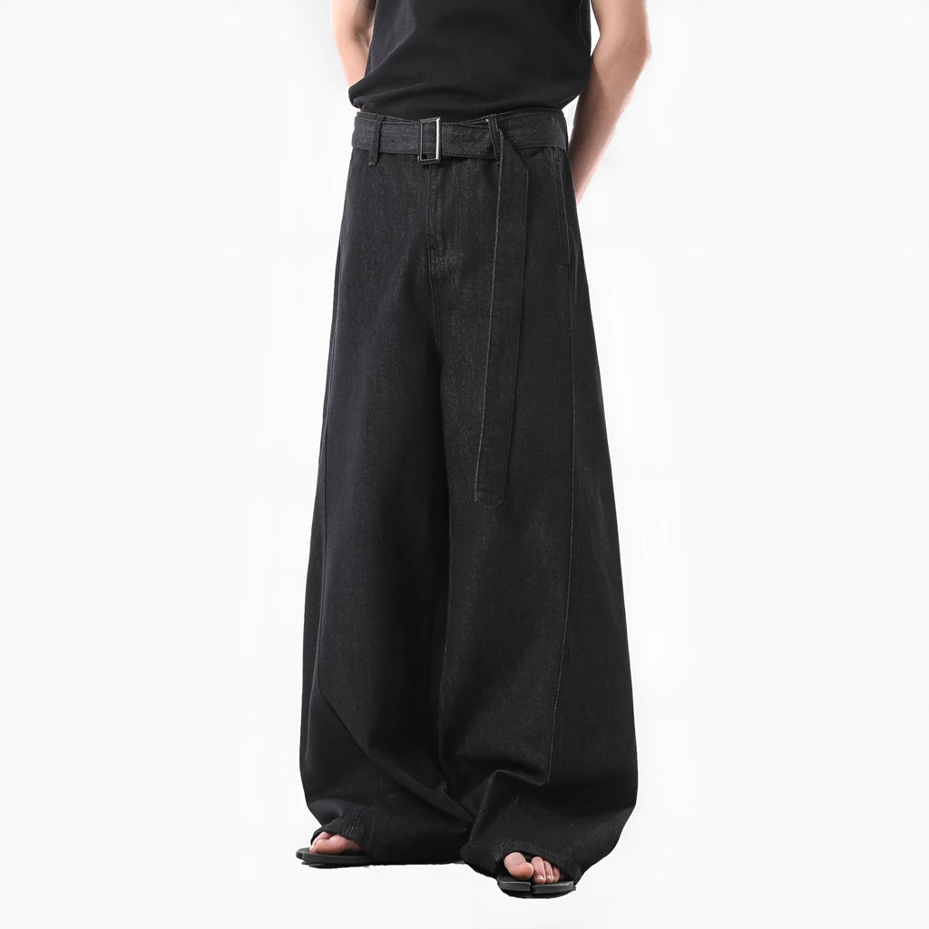 Women's American retro black gold high waist straight jeans with zip fly