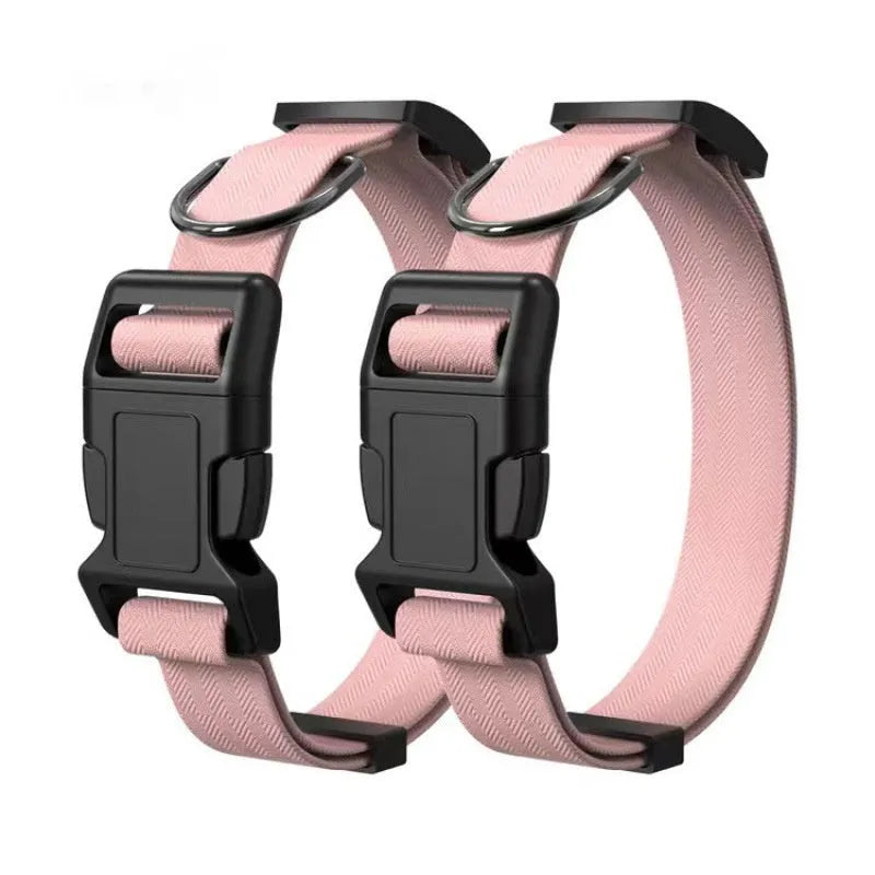 Nylon cat dog collar in five colours black red blue pink yellow sizes S M L XL