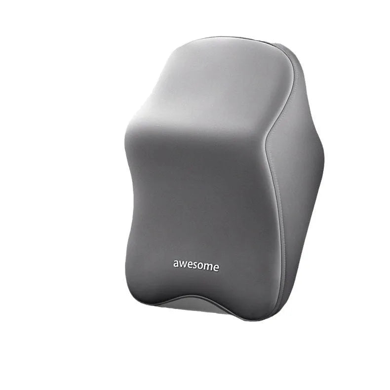 Memory foam car pillow set showing headrest and lumbar support pillows in solid colours