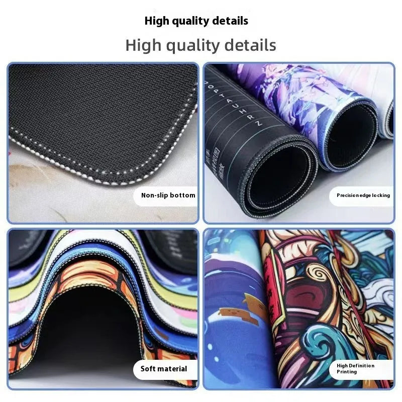 Customisable gaming mouse pad with non-slip base and thermal transfer printed graphics