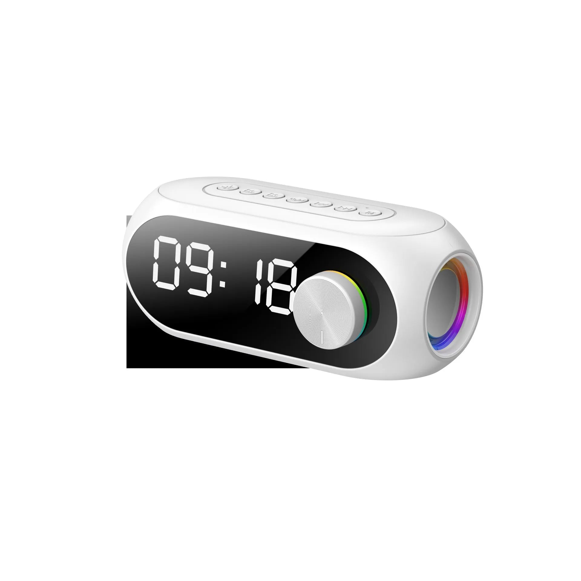 Extra Bass Portable Mini Clock Household Bluetooth Speaker in S8 Black, White or Blue colour options