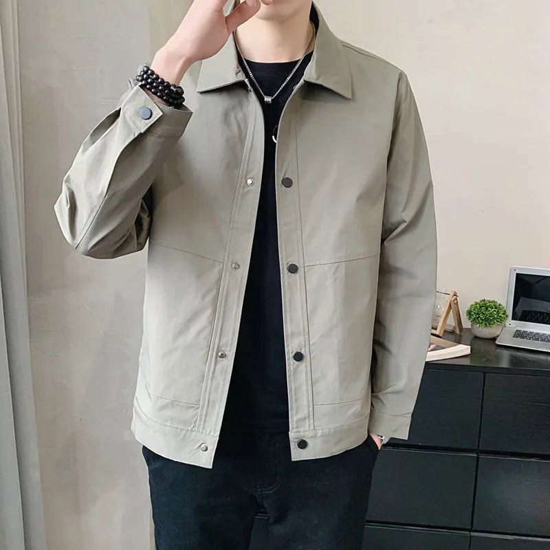 Korean style men's thin single-layer polyester jacket for spring and autumn wear