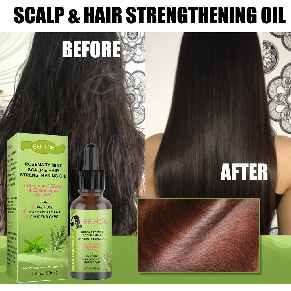 59ml bottle of rosemary mint hair growth fluid for scalp massage treatment.
