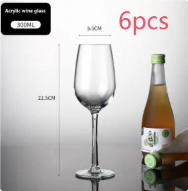 PC acrylic wine glass with drop-resistant construction in modern minimalist design