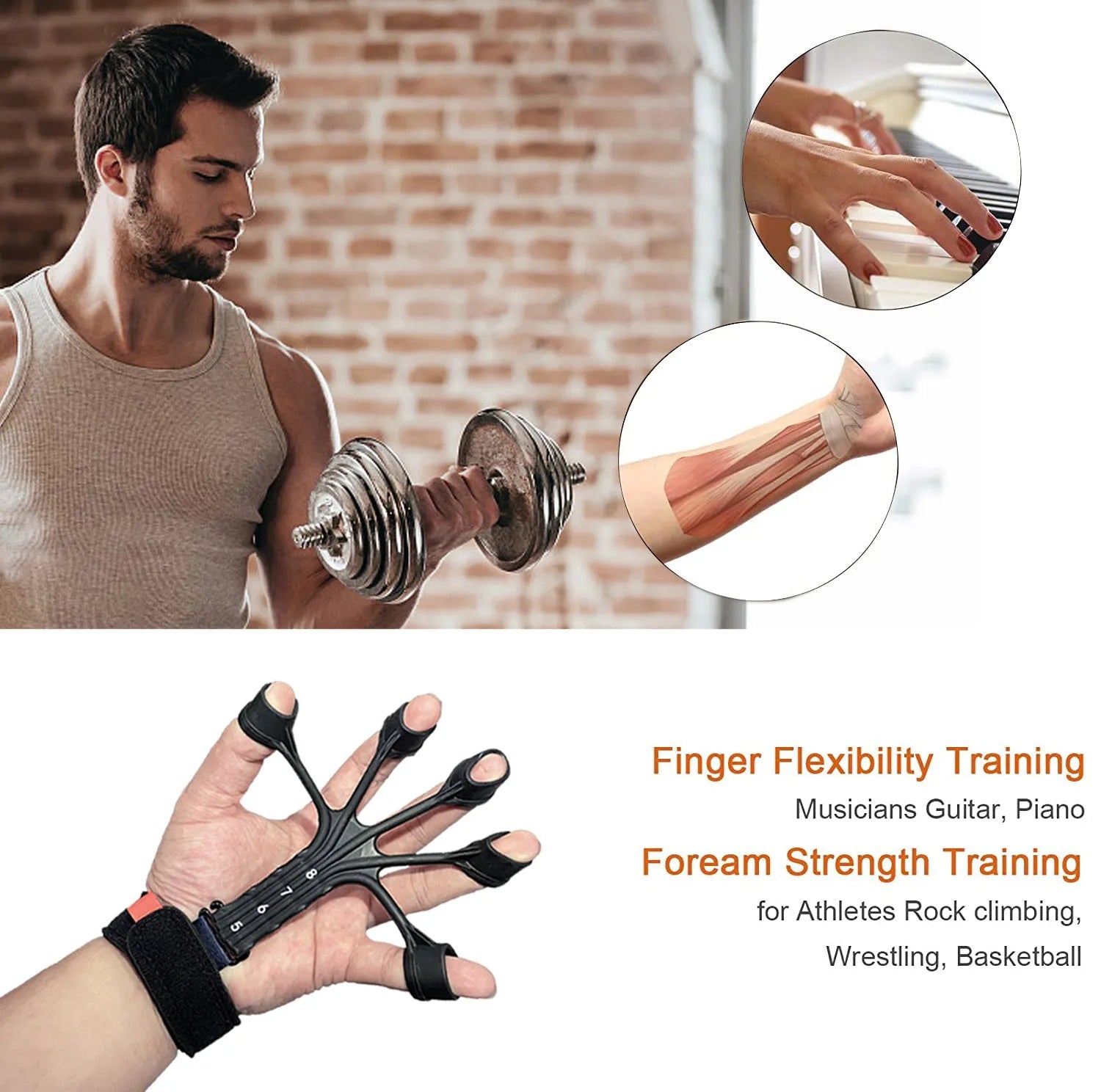 Silicone finger flexion extension trainer with adjustable belt for hand rehabilitation therapy