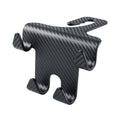Black ABS plastic car hook with an integrated mobile phone holder bracket for rear seat organisation.