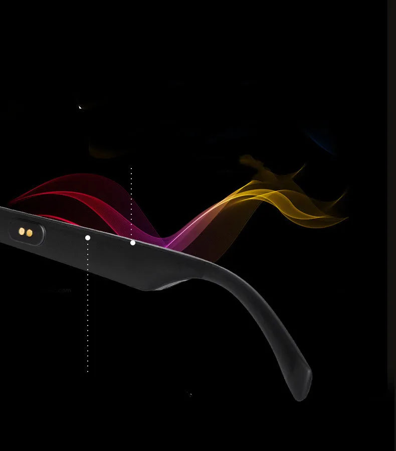 Semi-open Bluetooth smart glasses with anti-blue light lenses and IPX7 waterproof rating