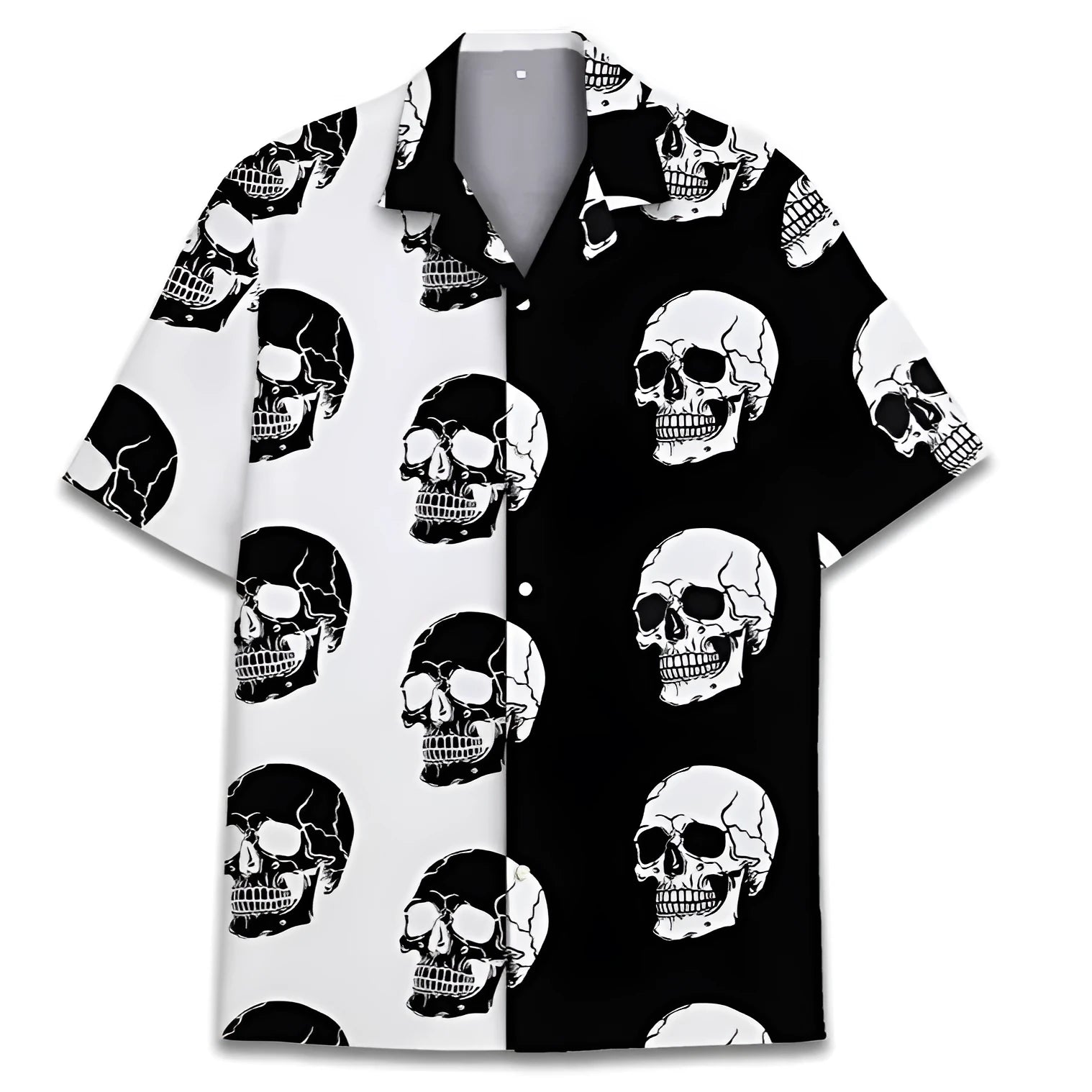 Men's short sleeve Cuban collar shirt in printed polyester fabric for summer casual wear