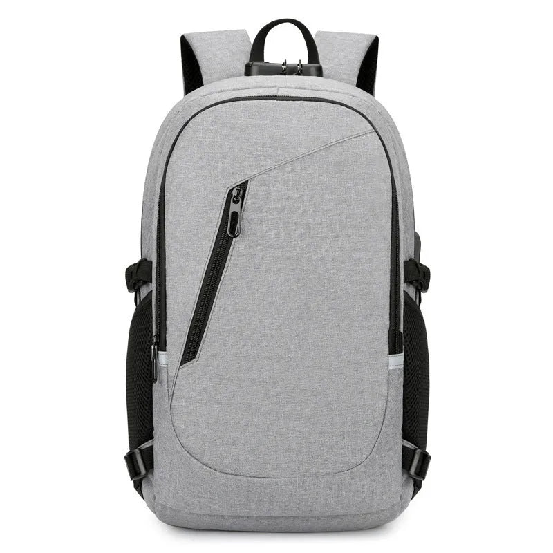 Street trend style computer backpack in Oxford cloth, shown in blue, with dimensions 50cm by 19cm by 31cm.