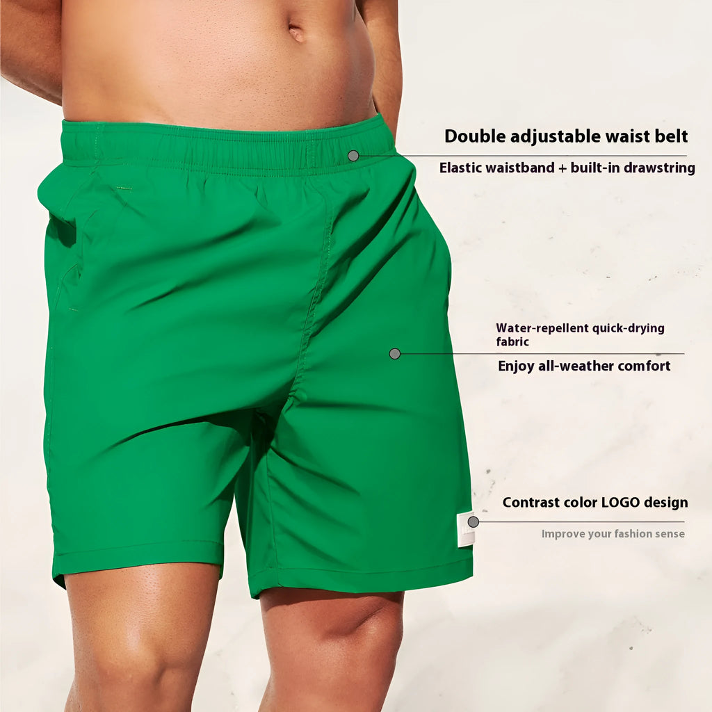 Men's quick-dry nylon sports shorts in straight-leg style available in multiple colours
