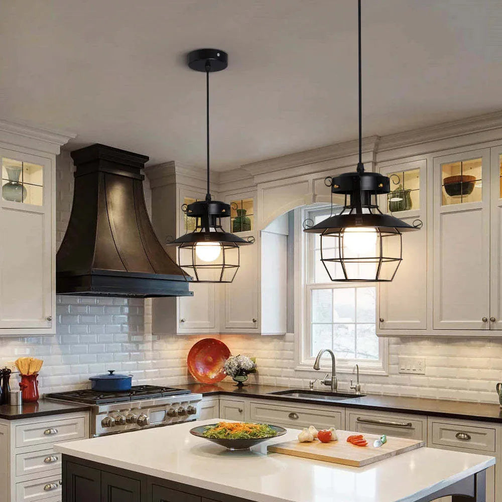 American iron retro droplight lamp with lantern-shaped design