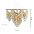 Nordic style creamy white cotton tapestry hand woven textile 120cm by 95cm rectangle wall hanging