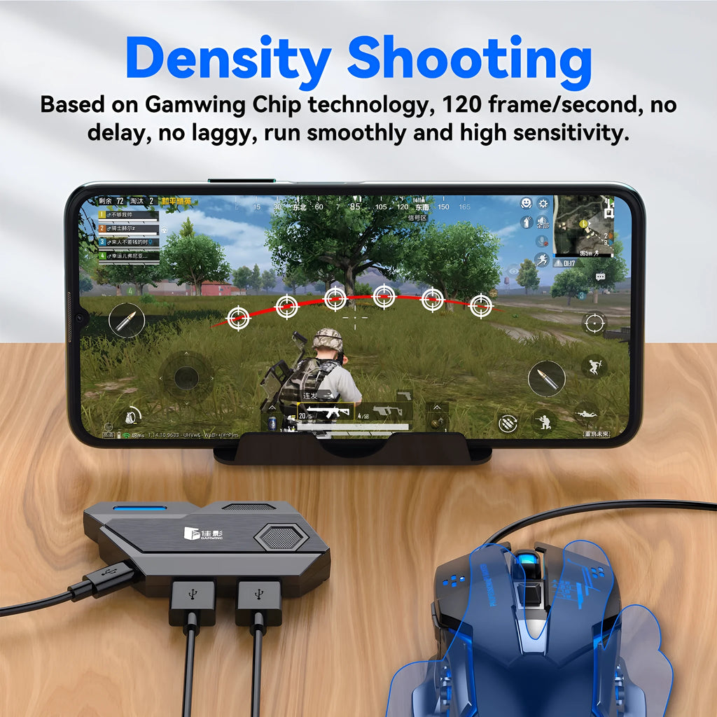 Gamwing keyboard mouse converter for mobile gaming with USB interface and ABS housing