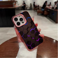 Frosted iPhone protective case in moonlight colour with honeycomb square pattern