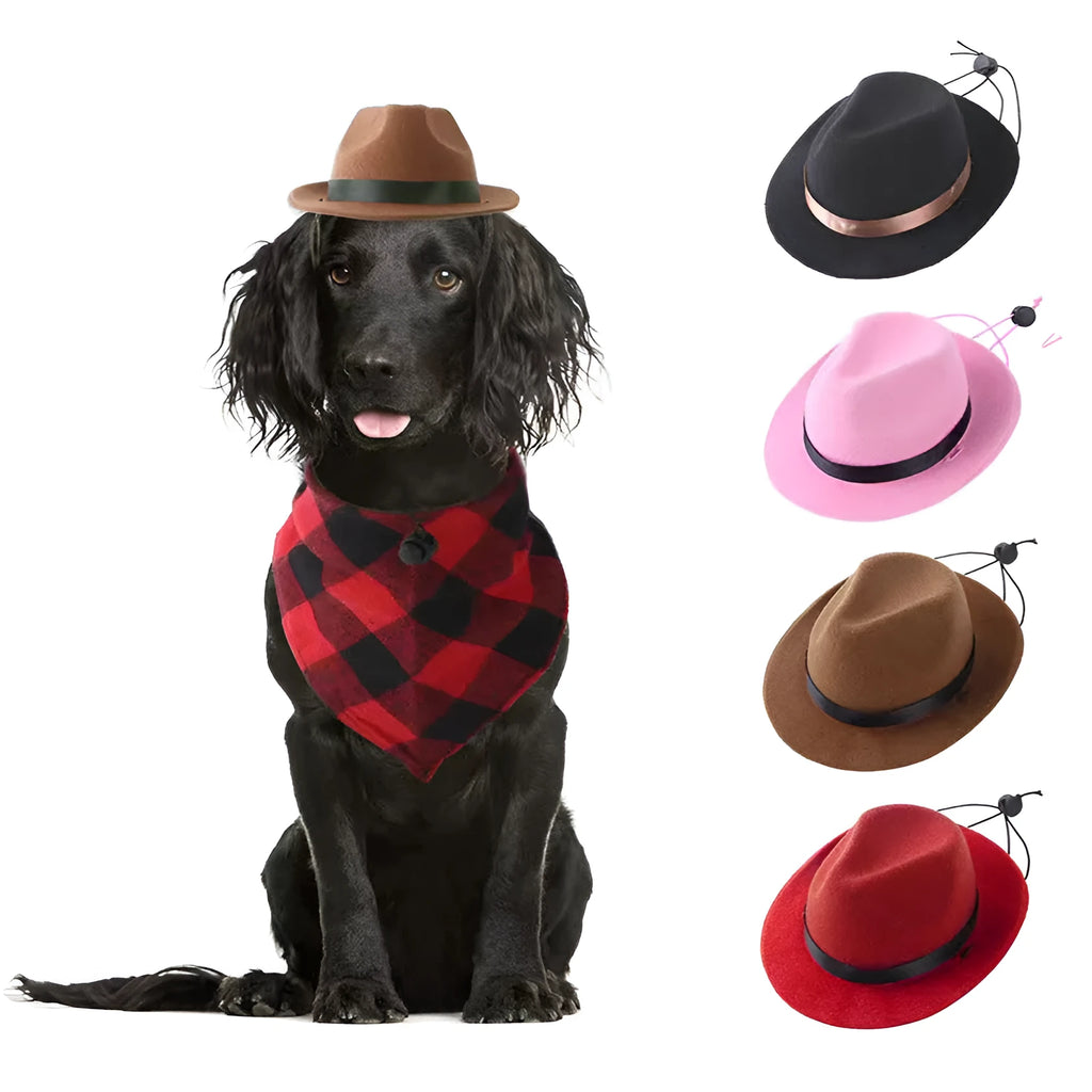 S size 155cm diameter wool felt mini pet hat in pink, black, brown, or red for small animals