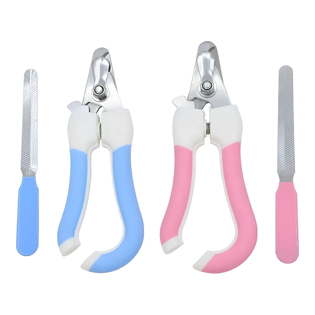 Pet nail scissors and dog cat nail clippers set in blue colour for home grooming