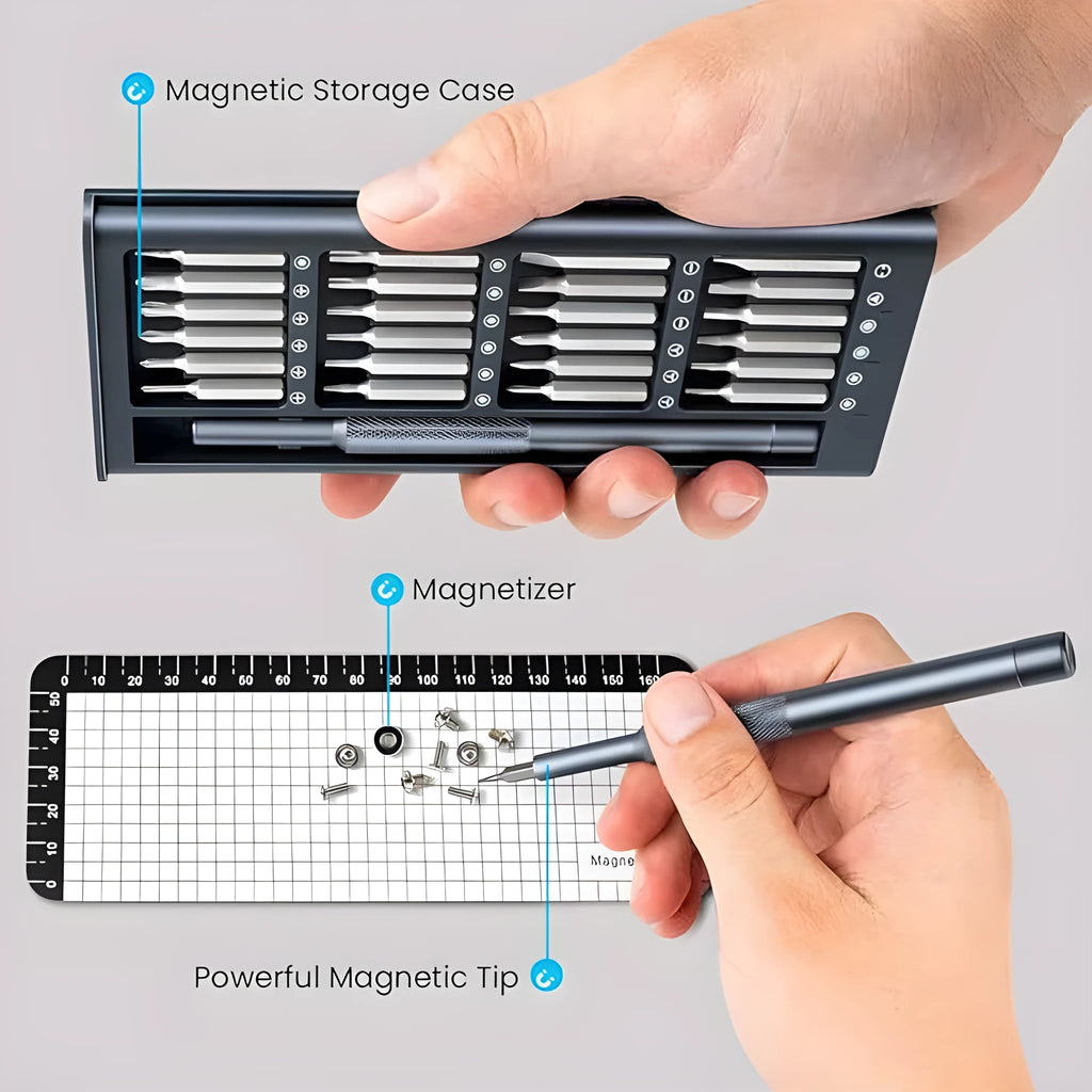25-in-one magnetic screwdriver set with chrome vanadium steel bits and ABS handle