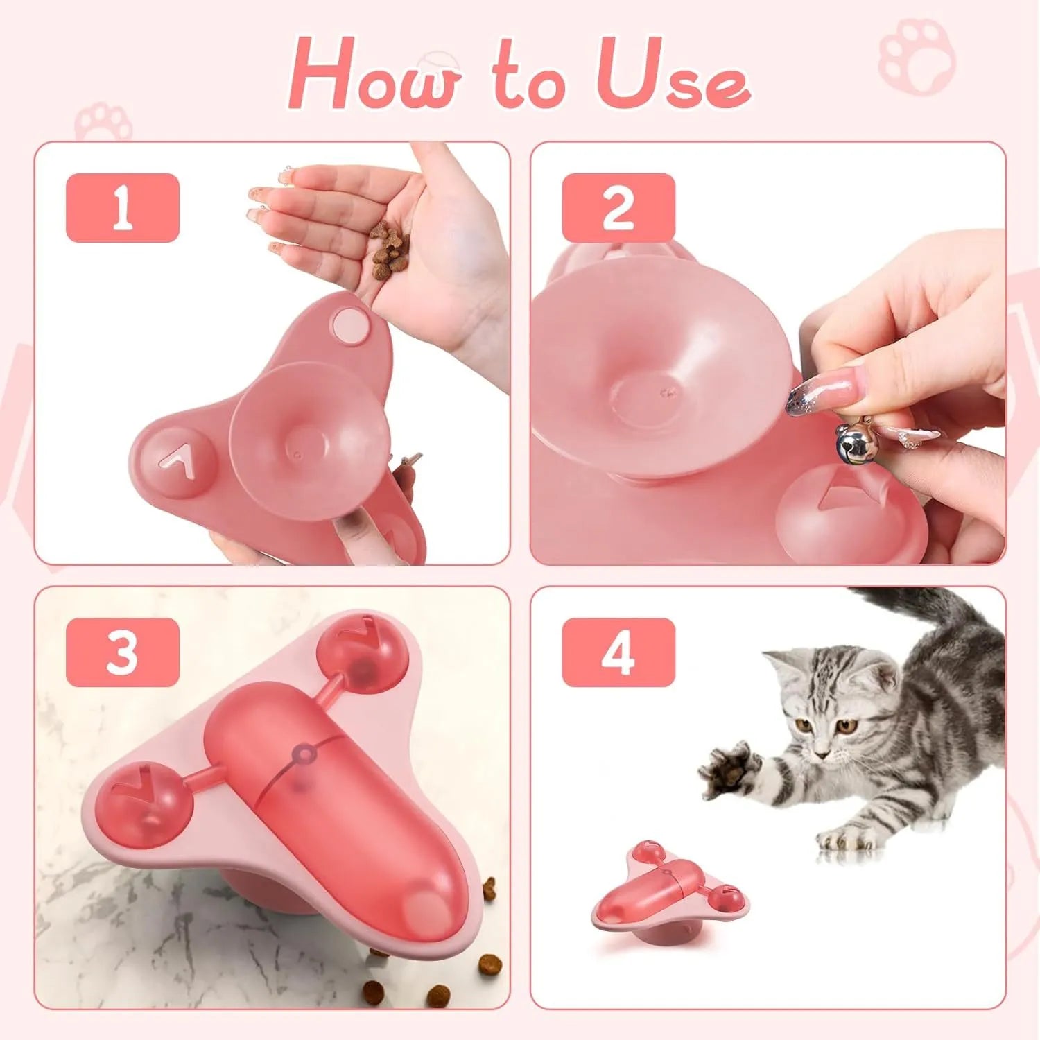 Blue interactive pet puzzle toy with airplane cabin, bell, and suction cup base.
