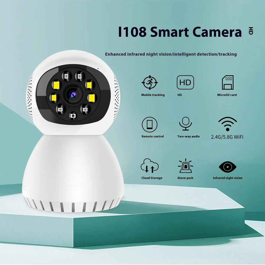 Wireless monitor camera with dual-frequency wifi and 1080p HD video for home security