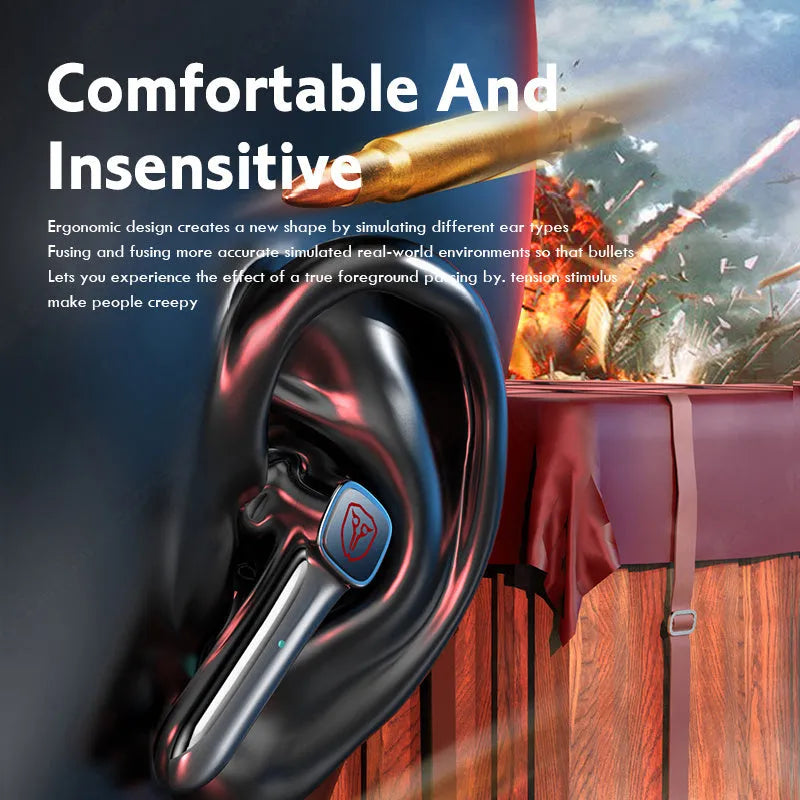 Wireless Bluetooth gaming headset with low latency audio and noise reduction technology