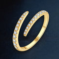Silver S925 twisted ring with moissanite stone in open adjustable size
