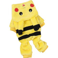 Fleece hooded cat coat in cartoon design for small pets in multiple sizes
