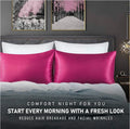 Pair of satin solid colour pillowcases in chemical fibre polyester fabric