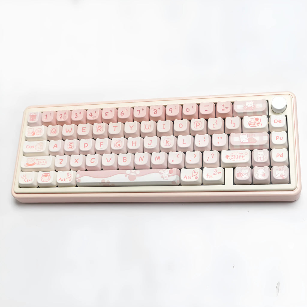 Full set of PBT sublimation key caps for mechanical keyboards with over 98 individual keys