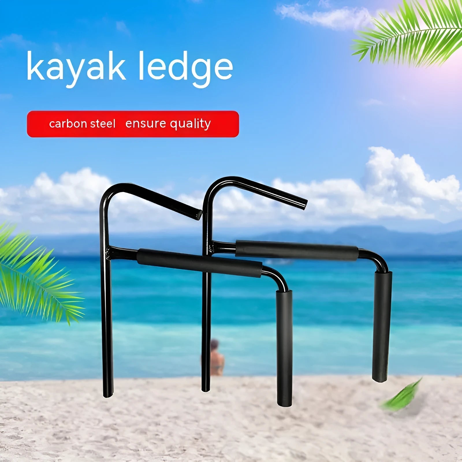 Carbon steel kayak and surfboard wall hanger rack for garage storage
